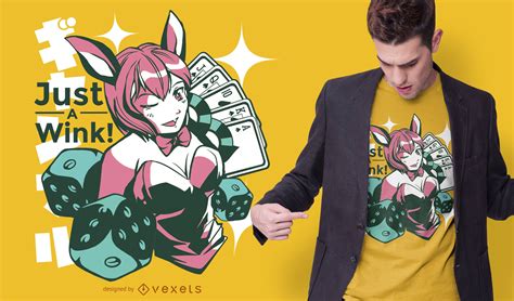 Winking Anime Girl T Shirt Design Vector Download