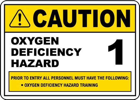 Caution Oxygen Deficiency Hazard 1 Sign Claim Your 10 Discount