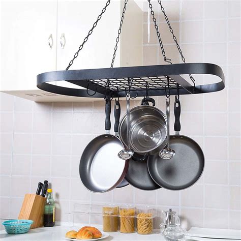 Pretty much every nora ephron movie features a. LARGE CEILING HANGING METAL POT SAUCEPAN PAN STORAGE RACK ...