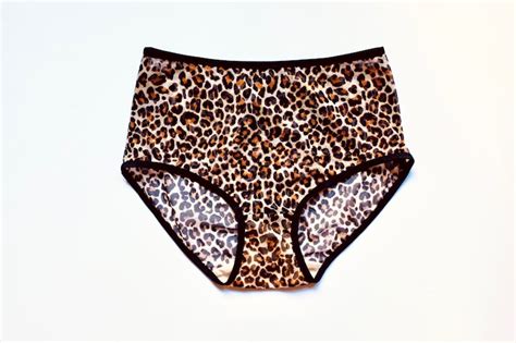 hipster panties in sheer mesh with black trim leopard print etsy