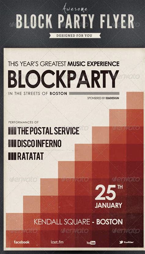 amazing block party flyer designs psd ai indesign