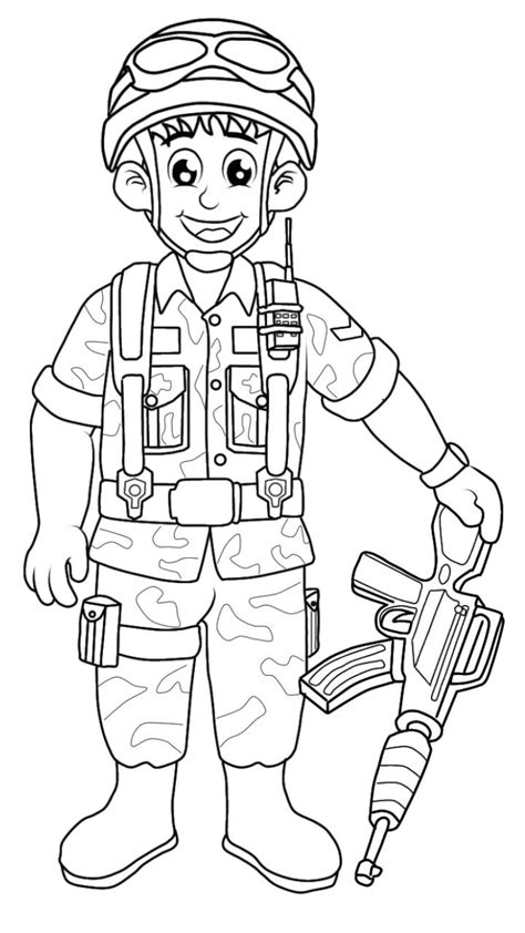 Coloring Soldier Mewarna Gambar Tentara Coloring For Kids Coloring