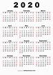 Calendar 2020 1 Page | Calendar Printables Free Templates