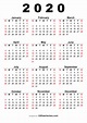 Calendar 2020 1 Page | Calendar Printables Free Templates