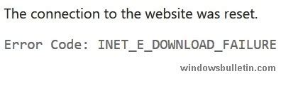 Inet E Download Failure Windows