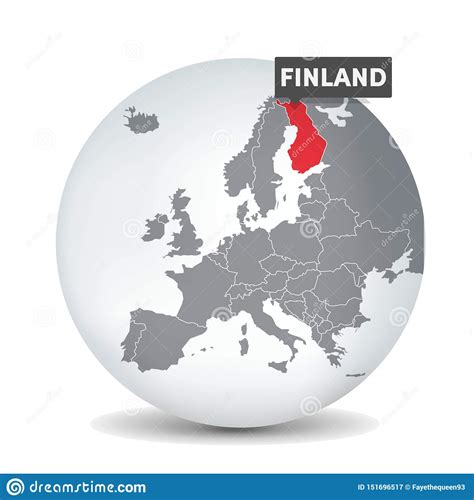 De Kaart Van De Wereldbol Met Identication Van Finland Kaart Van