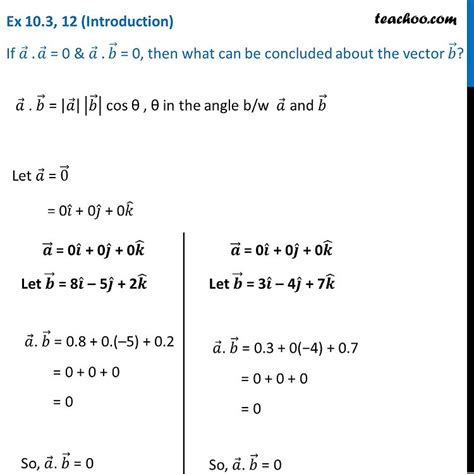 If Aa 0 And Ab 0 Then What Can Be Concluded About The Vector B