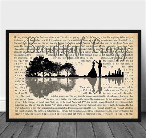 Beautiful Crazy Lyrics Poster Luke Combs This Ones For You Music
