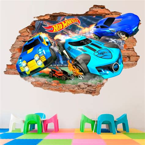 Hot Wheels 3d Wall Decal Toys Wall Sticker Cars Removable Etsy