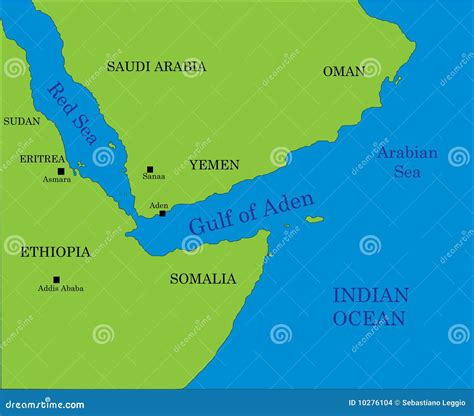 Gulf Of Aden Map Stock Images Image 10276104