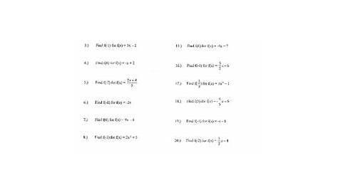 function notation worksheets answers