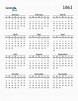 1861 Calendar (PDF, Word, Excel)