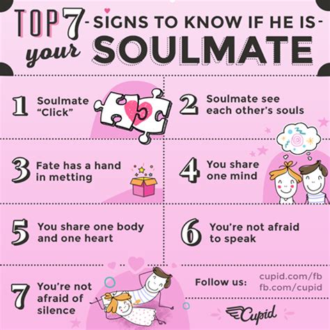 Find more information in our privacy policy. Top 7 Signs to Know If He Is Your Soulmate - Infographics