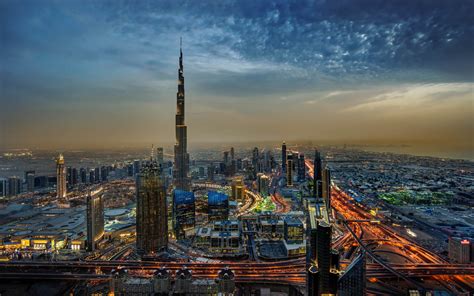 Download 1680x1050 Wallpaper Burj Khalifa Dubai City Night