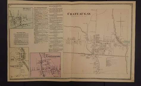 New York Franklin County Map Town Of Chateaugay Z Picclick