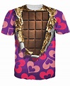 Chocolate Bar T Shirt chocolate peeking from beneath a heart patterned ...