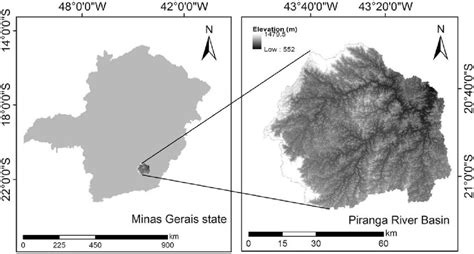 Location And The Digital Elevation Model Dem Of The Prb In The Minas Download Scientific