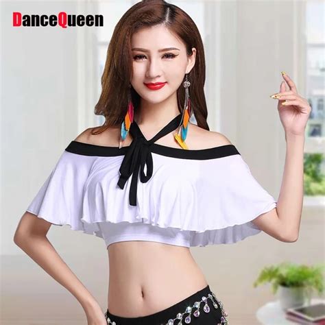Hot Sale Belly Dance Tops For Ladies Red White Colors Short Sleeves Frocks Sexy Women Femine
