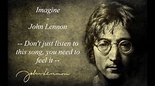 Imagine - John Lennon - Lyrics - YouTube