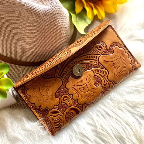 Boho Leather Women S Wallets Engraved Wallet Gift For Mom