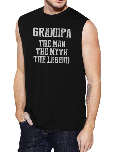 365 Printing Legend Grandpa Mens Black Supreme Muscle T Shirt For Grandfather