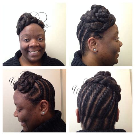 Gorgeous Flat Twisted Updo Natural Hair Stylists Flat Twist Updo