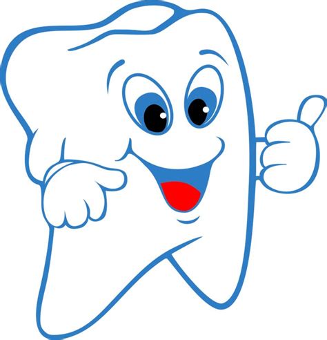 A Cartoon Tooth Character Giving A Thumbs Up