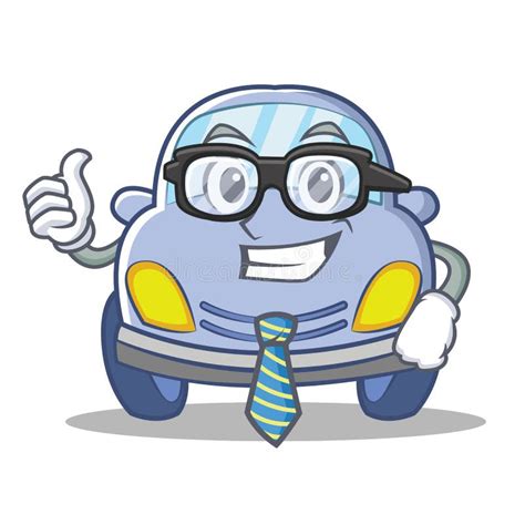 Businessman Cute Car Character Cartoon Stock Vector Illustration Of