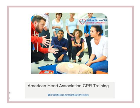 American Heart Association Certification Willow Grove Cpr