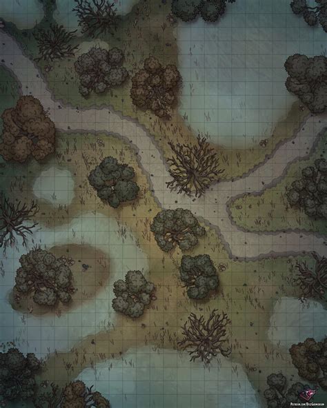 Swamp Path Battle Map 24x30 Rdndmaps