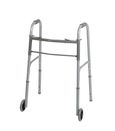 Adult Two Button Folding Walkers With 5 Wheels Westside Medical Supply