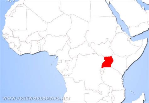 Uganda has a latitude of 1.3733° n, and a longitude of 32.2903° e. Where is Uganda located on the World map?