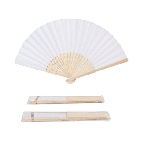 Sepwedd Pcs White Paper Hand Fan White Bamboo Folding Fan Handheld