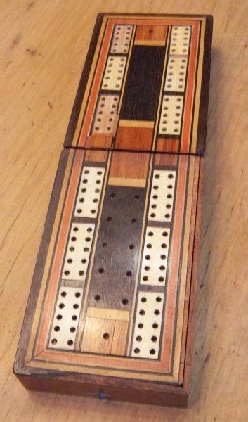 Antique Cribbageplaying Cards Box Inlaid Browns Antiques Browns