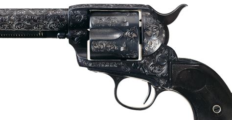 Engraved First Generation Colt Single Action Army Revolver Revivaler