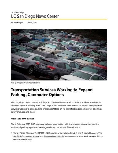 Transportation Services Working To Expand Parking Commuter Options