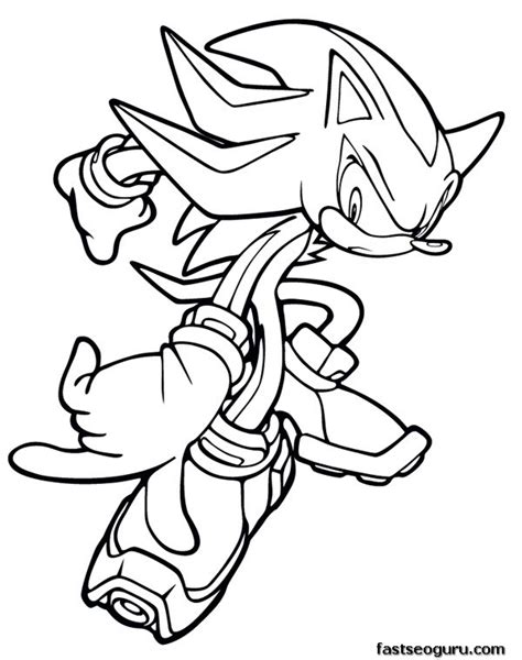 Shadow from sonic coloring page sonic the hedgehog drawing. Printable Sonic the Hedgehog Shadow Coloring pages