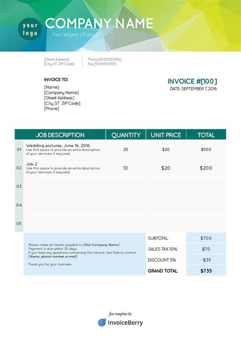 Free Consulting Invoice Template Sample 5 Download Invoiceberry