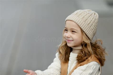 Cute Girl Dressed In Autumn Clothes On A Walk Stock Image Image Of