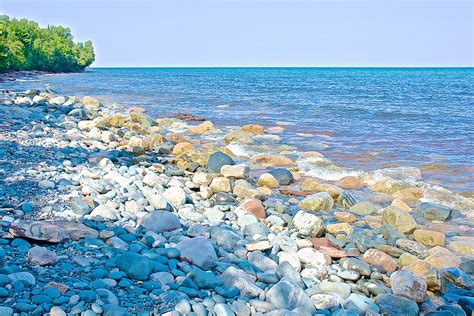 Rocky Lake Superior Shoreline Near North Country Trail In Pictured