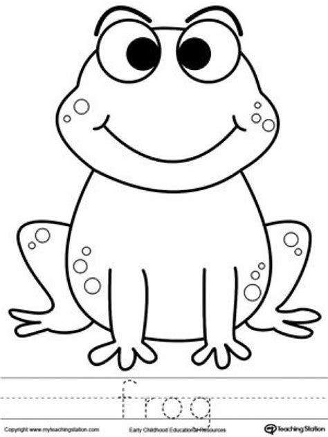 Free Frog Coloring Page And Word Tracing Worksheet Color The Picture