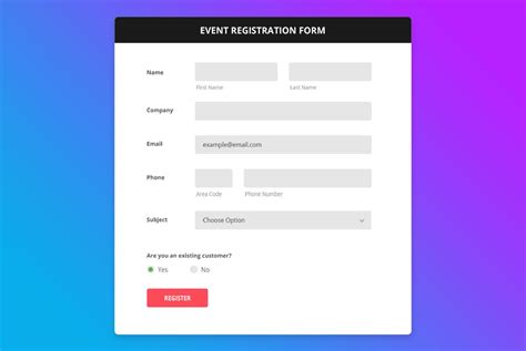 Registration Form Web Design Free Download Css With Code Avidclever