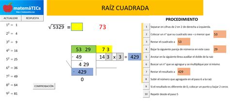 Raíz Cuadrada 🍎 Matemátics