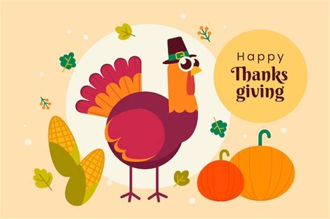 Free Vector Cute Decorative Background Of Thanksgiving Turkey
