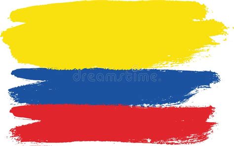 Colombia Flag Vector Hand Painted With Rounded Brush Stock Vector