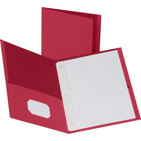 Business Source Red Two Pocket Folders With Fasteners