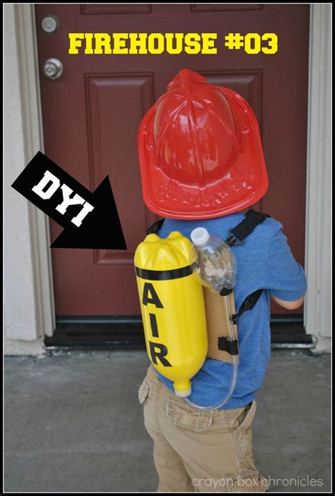 Every firefighter needs a dog, and this is a great way to accessorize. DIY Fireman Air Tank & Play | Fun activities for kids, Toddler halloween costumes, Diy for kids