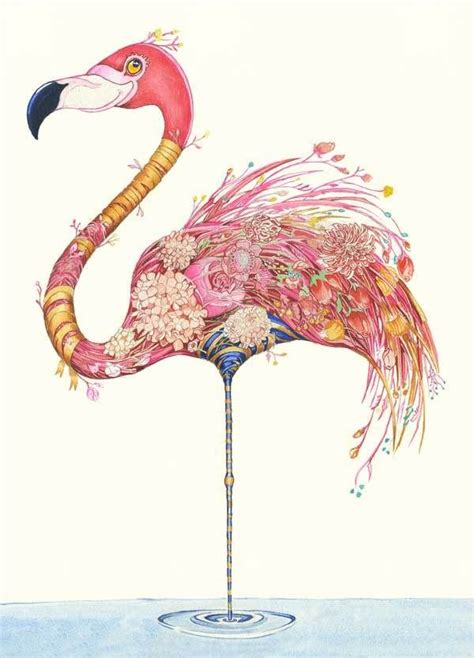 Flamingo Print Flamingo Watercolor Illustration Art