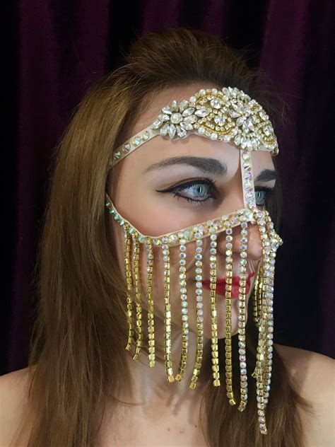 Rhinestone Face Mask Head Chain Jewelry Face Chain Jewelry Etsy
