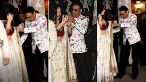 Jackie Shroff Helps Daughter Krishna Shroff Fix Her Dupatta Video Goes Viral Hindi Movie News